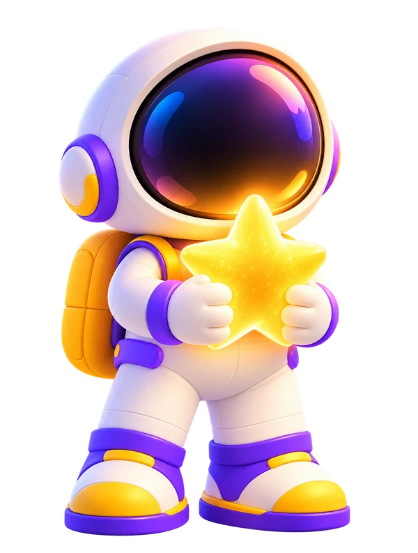 Kometinha holding a shining star